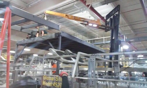 Industrial machinery in a manufacturing facility.